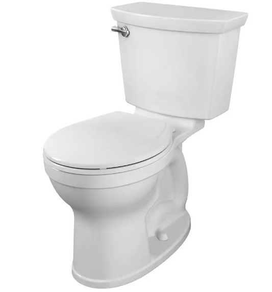 American Standard Champion Two-Piece 1.28 GPF Single Flush Round Chair Height Toilet with Slow-Close Seat in White