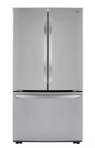 LG- 29 cu. ft. 3-Door French Door Refrigerator in Stainless Steel with Door Cooling+ and Internal Ice Dispenser Model LRFCS29D6S