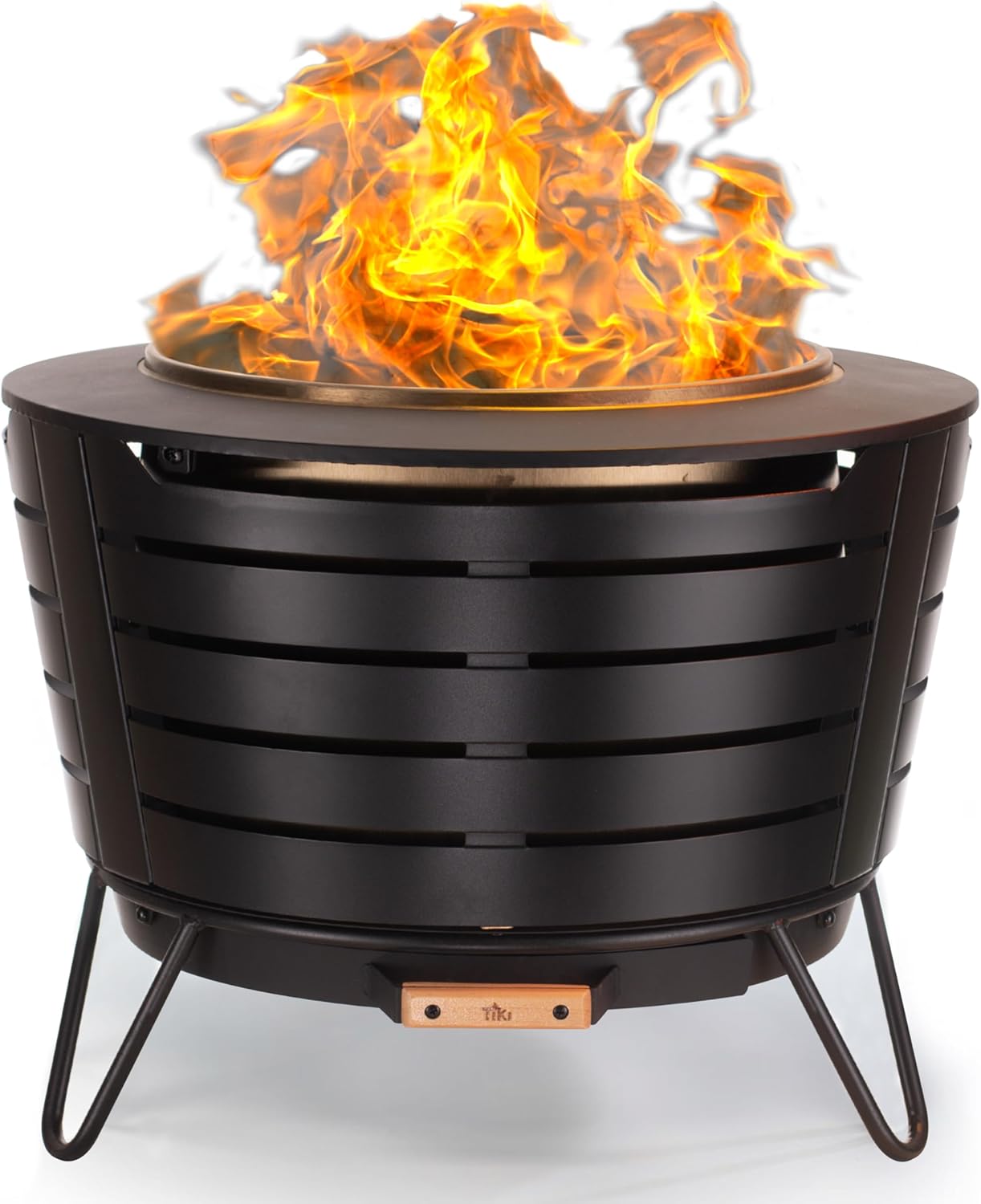 25 in. Smokeless Wood Burning Patio Fire Pit with Removable Ash Pan, Weather Resistant Cover and Wood Pack