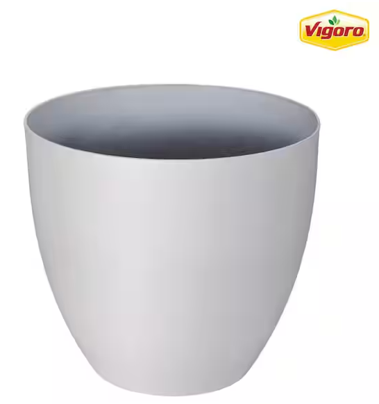 VIGORO 16 in. Cersei Large Bright White Resin Planter (16 in. D x 14.4 in. H)