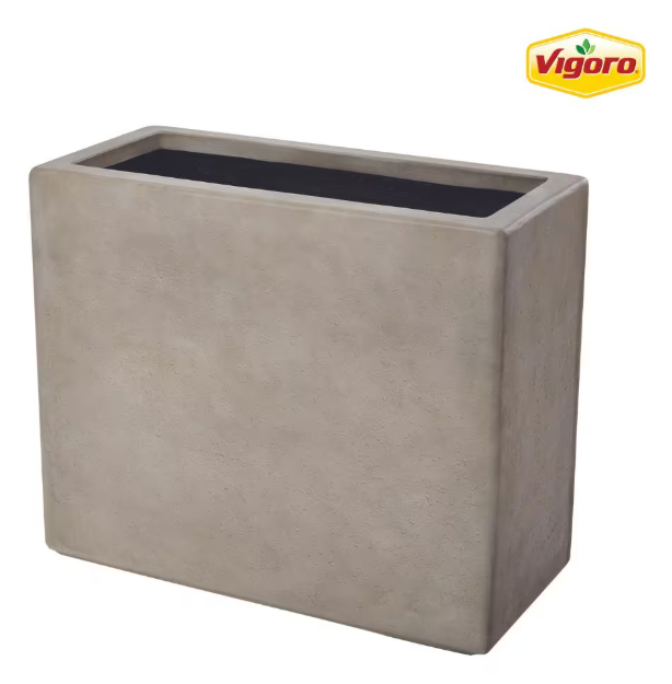 VIGORO 24 in. Amador Medium Gray Deck Box Planter (24 in. L x 11 in. W x 20 in. H)