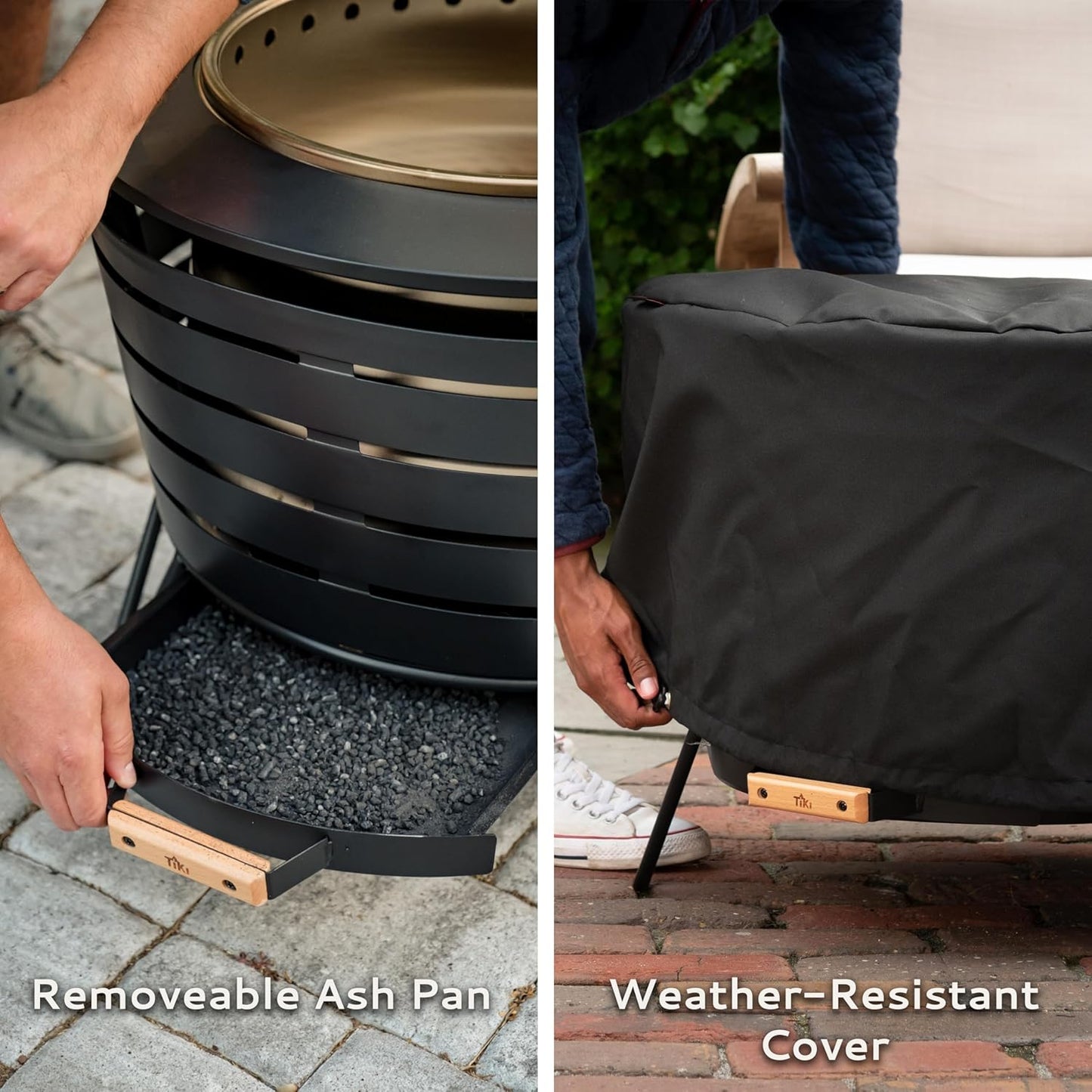 25 in. Smokeless Wood Burning Patio Fire Pit with Removable Ash Pan, Weather Resistant Cover and Wood Pack