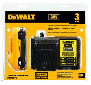 DEWALT 20V MAX Starter Kit with 3 Ah Compact Battery and Charger DCB230C