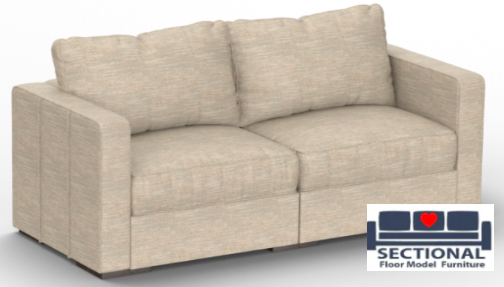 2 seats + 4 sides Standard Fill - Beachwood Rained Chenille covers included- Floor Model Modular Sectional
