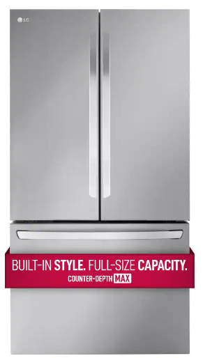 LG 27 cu. ft. Smart Counter Depth MAX French Door Refrigerator with Internal Water Dispenser in PrintProof Stainless Steel Model LRFLS2706S