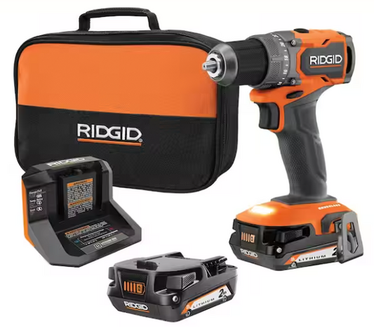 18V SubCompact Brushless Cordless 1/2 in. Drill/Driver Kit with (2) 2.0 Ah Batteries, Charger, and Tool Bag R87012K