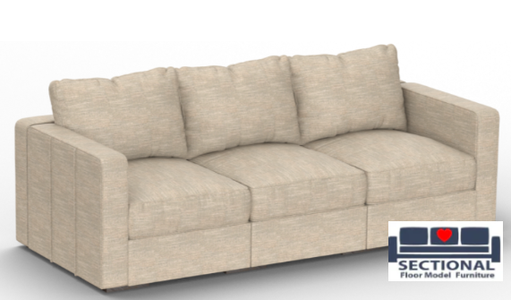 2 Standard Seats + 1 Deep Seat + 4 Standard Sides + 1 Deep Side + Standard Fill Beachwood Rained Chenille Covers - Floor Model Modular Sectional