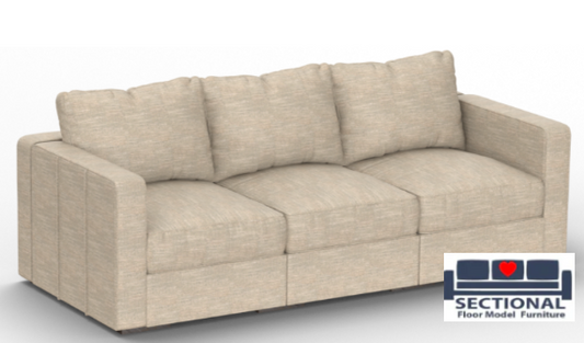 2 Standard Seats + 1 Deep Seat + 4 Standard Sides + 1 Deep Side + Standard Fill  Beachwood Rained Chenille Covers - Floor Model Modular Sectional