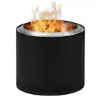 19 in. Outdoor Stainless Steel Wood Burning Black Matte Low Smoke Fire Pit