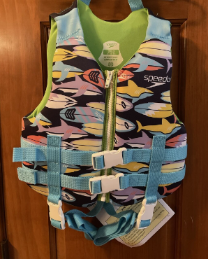 Speedo child life jacket vest - blue fins