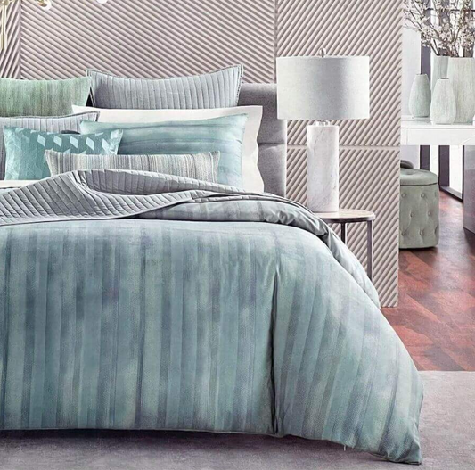 Hotel Collection Stencil King Comforter Cyan