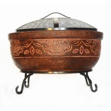 "20" CLAY FIRE PIT WITH SCROLL DESIGN