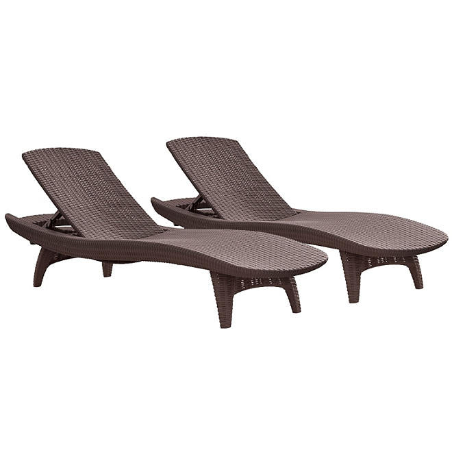 Keter All-Weather Grenada Chaise Loungers, Set of 2