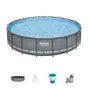 Bestway Power Steel 18’ x 48” Round Above Ground Pool Set with 1,500 gal. Sand Filter Pump