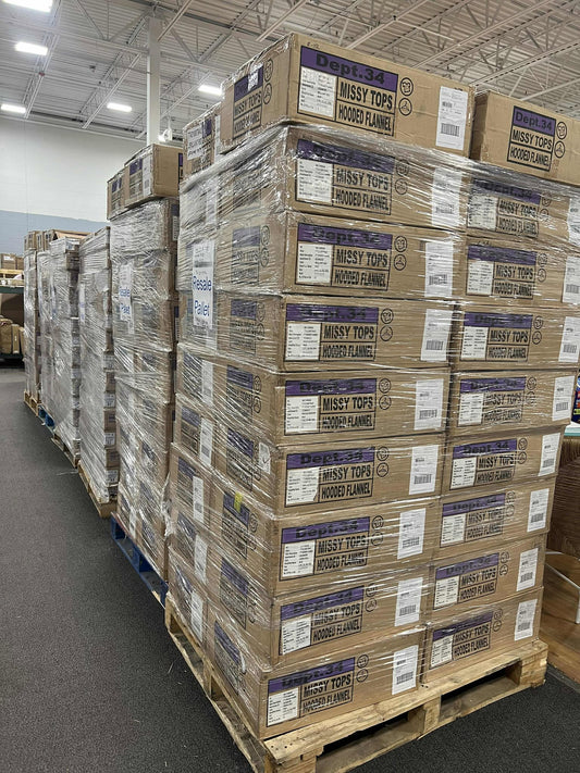 Women's hooded flannel case pack pallet #1-456 units