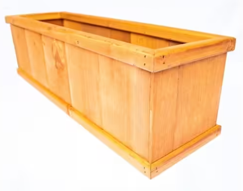 39.5 in. Brooklin Stained Brown Wood Planter Box (39.5 in. L x 11.5 in. W x 11.5 in. H)