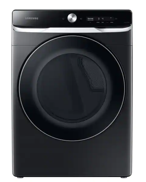 Samsung - 7.5 Cu. Ft. Stackable Smart Electric Dryer with Steam and Super Speed Dry - Brushed black - OPEN BOX New With WARRANTY