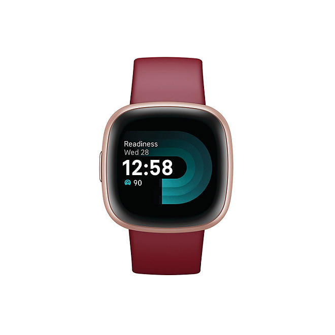 Fitbit Versa 4 One Size Fitness Smartwatch Bundle, Beet Juice & Copper Rose