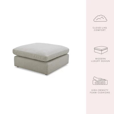 Becki Owens Tustin Fabric Ottoman- Sand