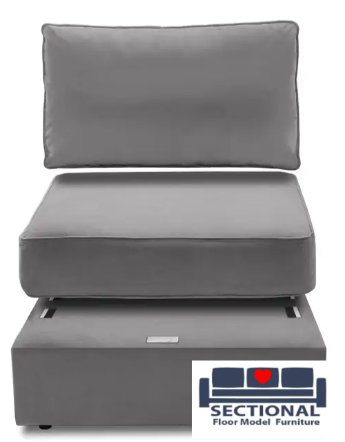 Light Gray Velvet Seat Cover Set for Floor Model Sectionals