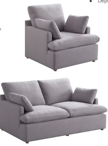 Cloud 3 piece sofa / loveseat / chair set