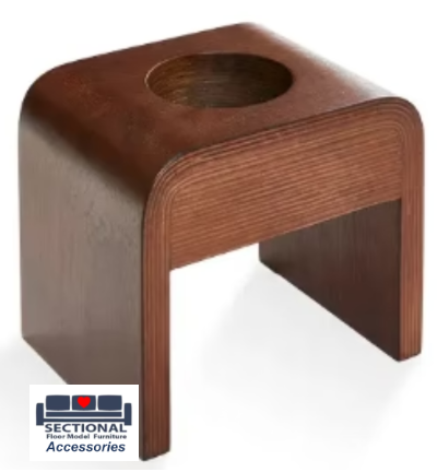 "Name Brand" Floor Model Sectional Drink Holder: Dark Walnut