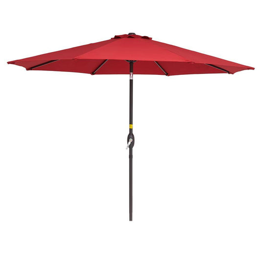 9 ft. Aluminum Market Crank and Tilt Patio Umbrella in Ruby