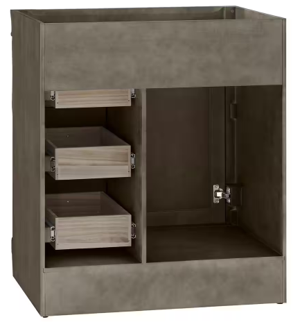 Naples 30 in. W x 21.63 in. D x 34 in. H Bath Vanity Cabinet without Top in Distressed Grey