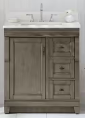 Naples 30 in. W x 21.63 in. D x 34 in. H Bath Vanity Cabinet without Top in Distressed Grey