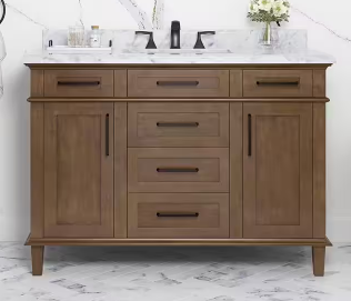 Sonoma 48 in. W x 22 in. D x 34 in. H Single Sink Bath Vanity in Almond Latte with Carrara Marble Top