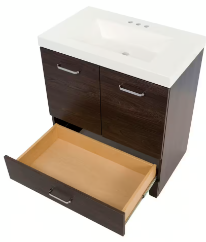 Stancliff 30 in. W x 19 in. D x 34 in. H Single Sink Bath Vanity in Elm Ember with White Cultured Marble Top