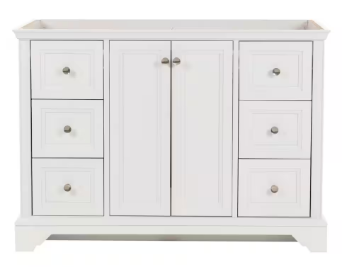 Stratfield 48 in. W x 22 in. D x 34 in. H Bath Vanity Cabinet without Top in White