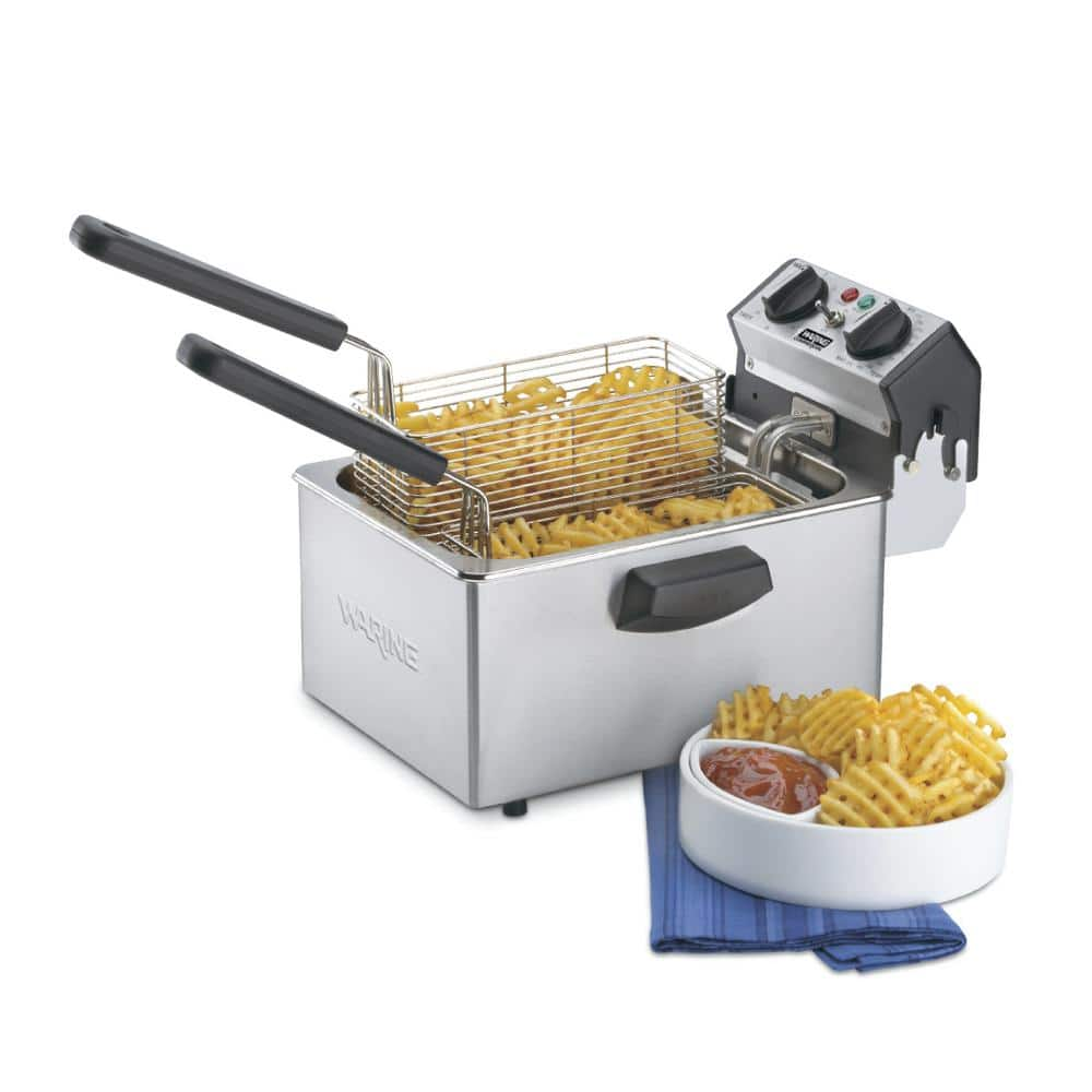 Waring 8.5 lb. 1800W Professional Deep Fryer with Dual Frying Baskets - 120V